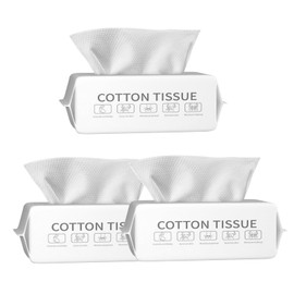 Premium Thick Cotton Facial Cleansing Wipes for Makeup Removal, Dry/Wet Use, Ultra-Soft Gentle Cleanse, 100% Premium Cotton, All Skin Types, Daily Skincare Regimen, Convenient Pack
