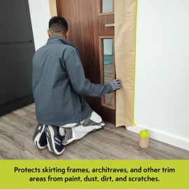 Axus Decor Mask-31 Pre-taped Protective Paper Masking Paper For Spraying, Eco-Friendly Material and Residue Free Removal, Ideal for Painting Projects & Automotive, 18cm x 25m