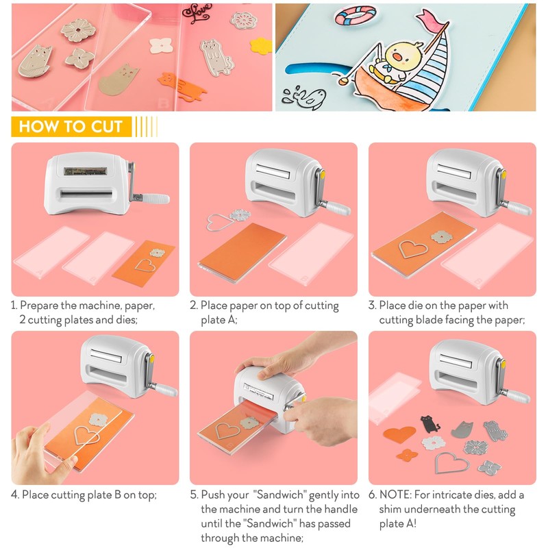 Mini Die Cutting and Embossing Machine,3"Opening,Scrapbooking Machine for Crafting Portable