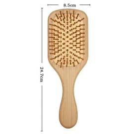 Hair Brush, 100% Natural Bamboo Anti Static Hair Massage Brush, Detangling Hair Comb, Reducing Hair Breakage and Frizzy No More Tangle (square)