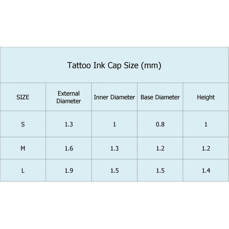 Tattoo Ink Cups Caps Pigment Pots 100pcs Small Medium Large