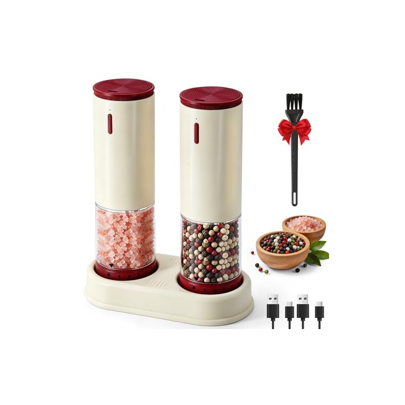 Automatic Rechargeable Salt and Pepper Grinder Set - 2 PCS