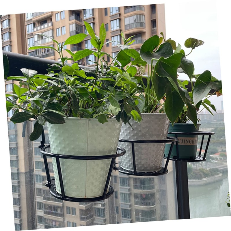 Levemolo Balcony Hanging Planter Baskets Durable Metal Railing Planter Stand