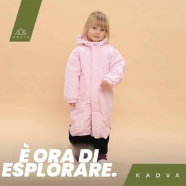 KADVA Kiko Jr - Tuta da sci per bambini, taglia 98, impermeabile, antivento con catarifrangenti e cappuccio, fodera in pile