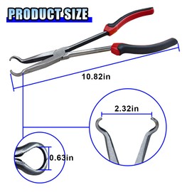 Car Spark Plug Wire Removal Pliers Tool, 11 Inch High Voltage Cylinder Cable Removal Clamp Tool, Auto Sleeve Spark Plug Boot Removal Tool for Most Confined Areas (Fillet Corner)