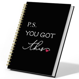 DSHFG Inspirational Black Journal Notebook Gifts for Women Employees, Motivational Black Journaling Notebooks Appreciation Gifts, Notebooks for Work Office Supplies, You Got This, 5.5x8.3