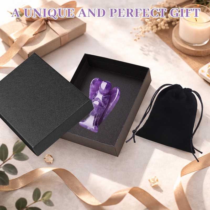 1Pc Amethyst Crystal Angel Purple Gift for Women 1"
