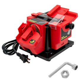 ZiBeiLe Knife Sharpening Stone Kit, Adjustable Drill Bit Sharpener, 0-51MM Multi Tool Blade Sharpener, Knife & Chisel & HSS Drill Electric Multitask Sharpening Machine, VZM-WZW-FC3465, Red