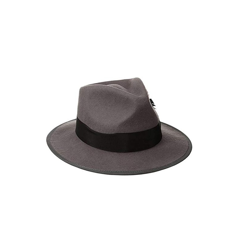 Scala Classico Men's Wool Felt Snap Brim Fedora, Grey, Medium