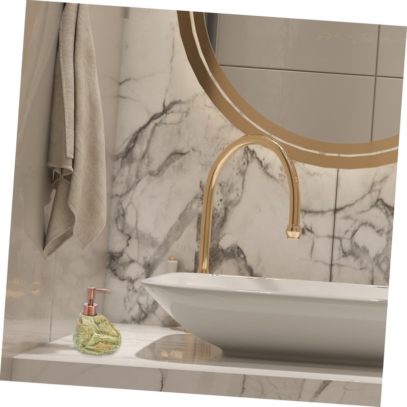 LABRIMP Elegant Ceramic Hand Soap Bottle Stone Patterned Dispenser Scented