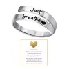 Unbranded Just Breathe Ring Adjustable Heart Ring Stainless Steel Spiral