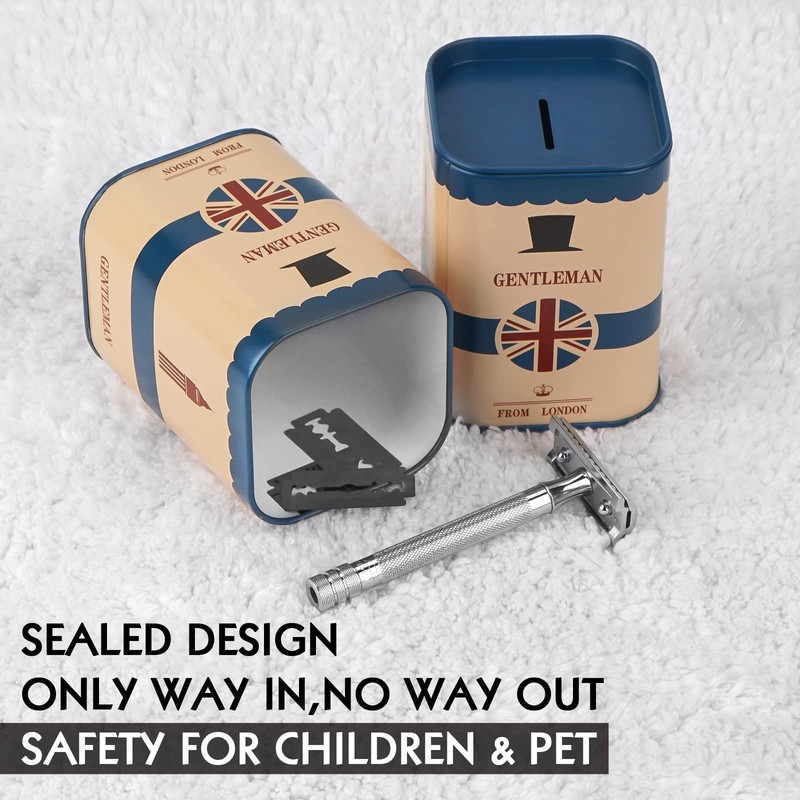 4 Pack Detachable Razor Blade Disposal Container for Used Safety