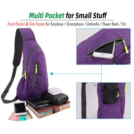 Gisdanchz Small Gym Bag Sport Sling Backpack, Waterproof Lightweight Sports Chest Bag One Strap Shoulder Bags for Men Women Personal Pocket Small Gym Bag for Sport Sling Bags Small Rucksack, Purple