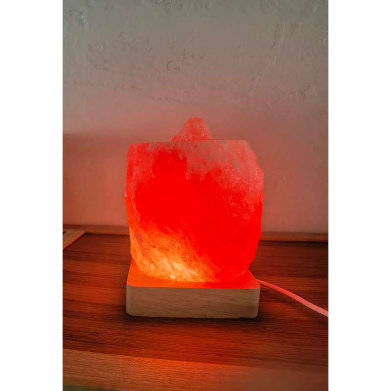 YZYOE USB Colour Gradient Himalayan Salt lamp,Solid Wood Based Atmosphere