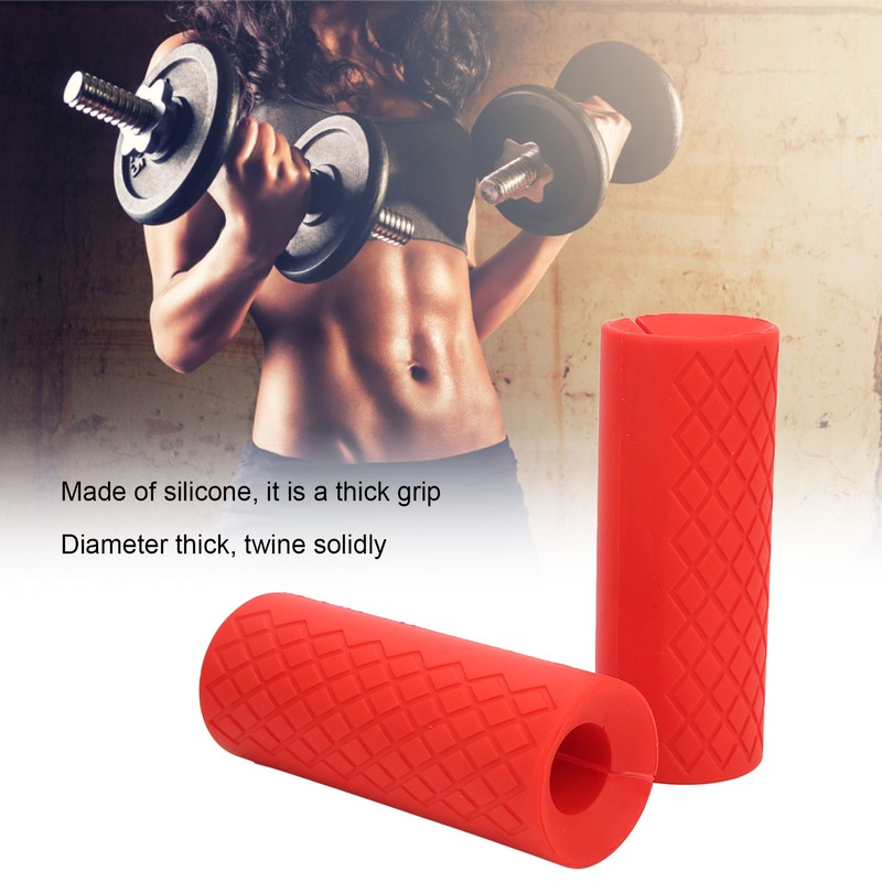 1 Pair Dumbbell Grip Silicone Anti Slip Thicken Bar Grip