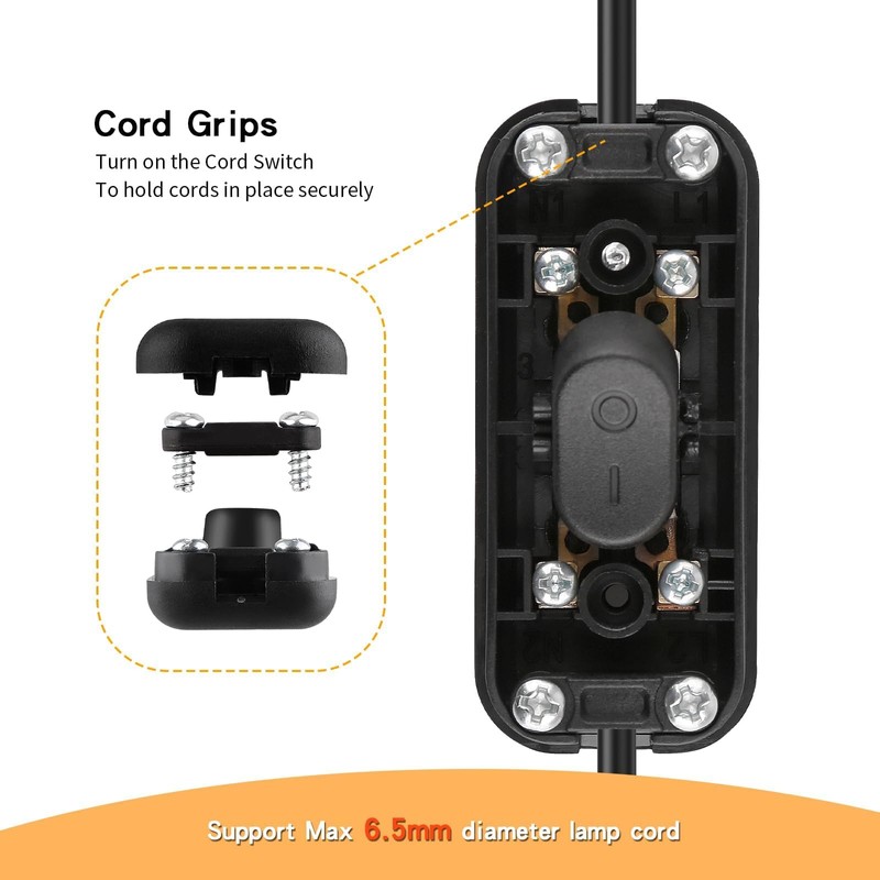 M EGA MEGACUBE Inline Cord Switch, Rated 2.5A 250V On/Off