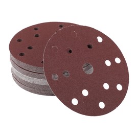 VekAuto 50 Stück Schleifscheiben, 6" 15 Löcher 100er Körnung Klett-Schleifpapier Universal für Metall, Holz, Automobilreparatur Haltbarkeit Aluminiumoxid-Papierbasis Rot