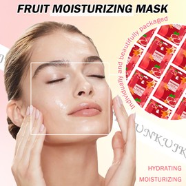 JunKuJK 10PCS Hydrating Facial Sheet Mask,Moisturizing Face Masks Skincare Gift Set,Long Lasting Face Mask Skin Care & Facial Mask Kit for All Skin Types 09