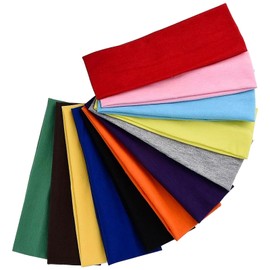 12 Pcs Soft Stretchy Workout Headbands for Girls Non Slip Washing Face Hair Warps Boho Fashion Wide Fabric Athletic Headbands Absorb Sweat for Women Daily Life Gym Yoga Running Sports