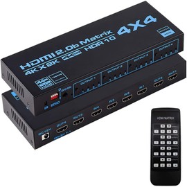Matrix Selection 4x4 Matrix 4K HDMI 4 Input 4 Output Matrix HdMI 2.0 Ports 4x4 Support 4K@60Hz 4K Dolby Vision HDR HDCP 2.2 Support Remote Control