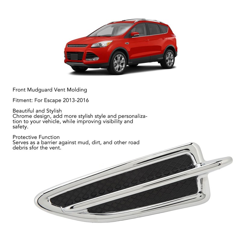 Front Mudguard Vent Molding Chrome Stylish Easy Installation Mud Flap