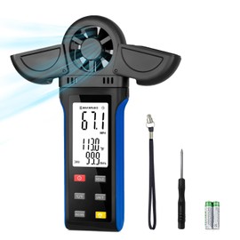 HoldPeak Handheld Anemometer, Digital Wind Speed Meter with Large LCD Display, Vane Cover, 270º Rotatable Detector Portable Anemometer for HVAC Outdoor Sailing Shooting Golf, Weather Monitoring