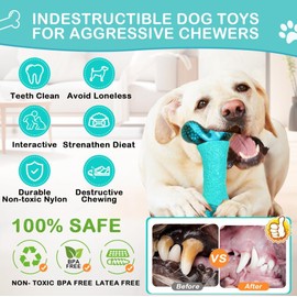 NOUGAT Dog Toys for Aggressive Chewers for Medium Large Durable Dog Chew Toys Milk Flavor Indestructible Dog Toy Long Lasting
