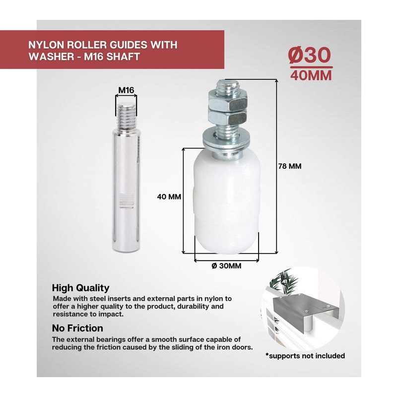 DOJA Industrial | Nylon Sliding Castors | 30 mm x