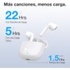 1 Hora Audífonos Inalámbricos Bluetooth In Ear con Control Táctil