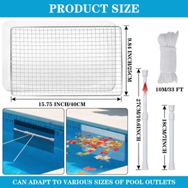 MGDJCK Skimmer Guard Kit Reusable Swimming Pool Skimmer Leaf Shield Net Shield Leaf and Debris for All Pool Skimmer Openings,2 Pack