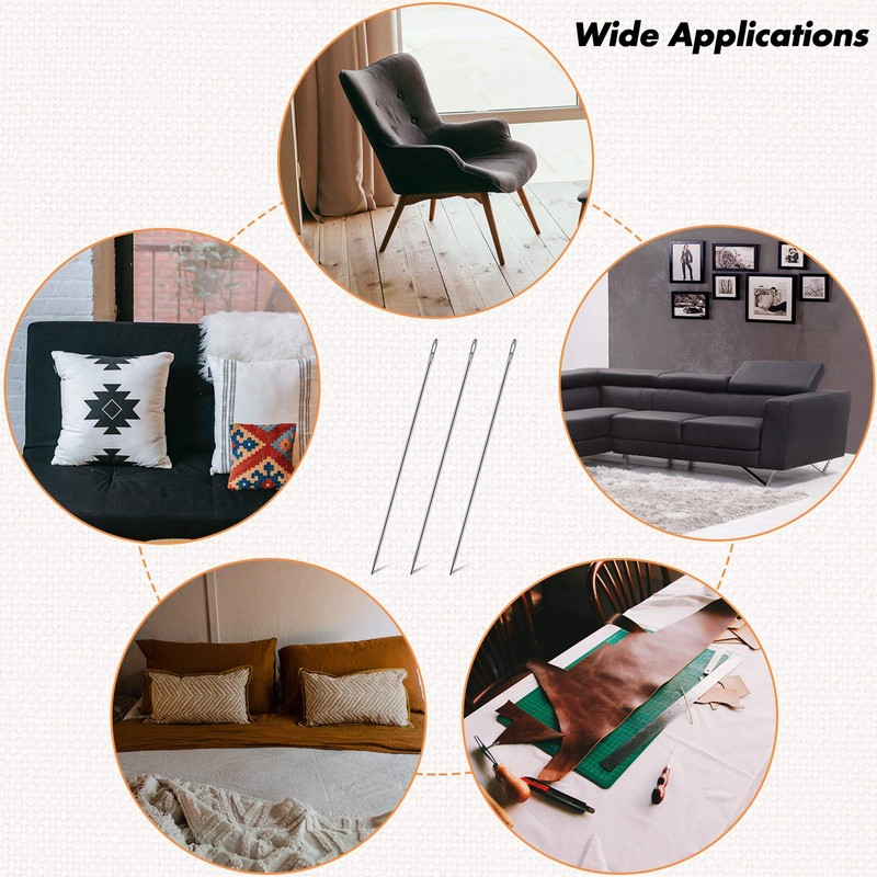 3 Pieces 12 Inch Upholstery Needle Extra Long Sewing Needles