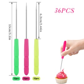 36 piezas de herramientas de escritura de galletas, aguja de agitar azúcar, pasador de glaseado para galletas, acero inoxidable, suministros de decoración de galletas para glaseado real para amantes