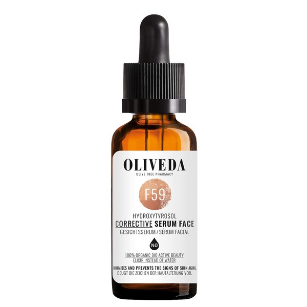 Oliveda F59 - Firming Face Serum Hydroxytyrosol Corrective | Instant Effect Light Lines | Hyroxytyrosol, Paracress Extract Natural Hyaluronic - Tightens Skin + Fine Pores - 30 ml