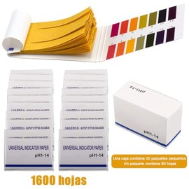 1600 Tiras de Ph, Tiras reactivas Ph 1-14 Papel Reactivo