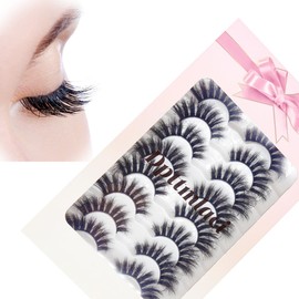 Cat Eye Fairy Eyelashes Fuzzy Full False Eyelashes Wispy Fake Eyelashes Fox Eye Lashes Kit 10pairs (Manga cat eye jmy01)