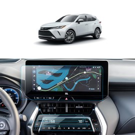 LANTU 3PCS Car Screen Protector for 2021 2022 2023 2024 Toyota Venza XLE/Limited/Nightshade Edition Accessories Navigation& AC Touchscreen Protector Film Tempered Glass HD Clear Anti-Glare 12.3''