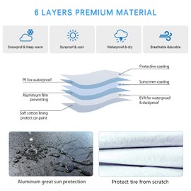 MORNYRAY Tire Covers 2 Pack,Waterproof Anti-UV Snow Sun Rain Tire Covers for RV,Truck, SUV, Trailer, Camper. (Charcoal, Fits for Tire Diameters 24" - 26")