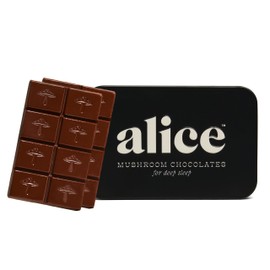 Alice Mushrooms Nightcap | Mushroom Chocolates | Supports Deep Sleep, Calm Mind, and Stress Relief - Reishi & L-Theanine | Regulates Sleep Cycles & Reduces Tension - Magnesium, Zinc