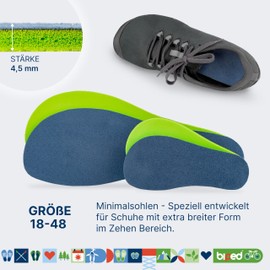 biped minimal sole ASTORGA - 2 Pairs of Insoles for Minimal & Barefoot Shoes - Velvety Soft Premium Velour Soles - Barefoot Shoe Insoles for Adults and Children (38)