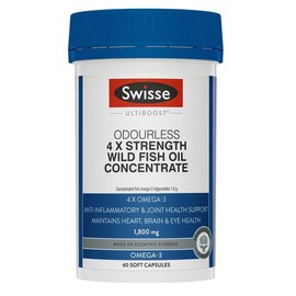 Swisse-Odourless 4x Strength Wild Fish Oil Concentrate 60 Capsules