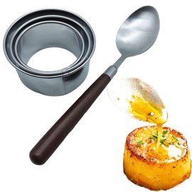 Fondant Potato Cutter Set (2, 2.5, 3 Inch) with Wooden Handle Spoon Set, Premium Stainless Steel Blades, Perfect for Shaping Potatoes, Vegetables, and Desserts, Durable Kitchen Tools for Home Chefs