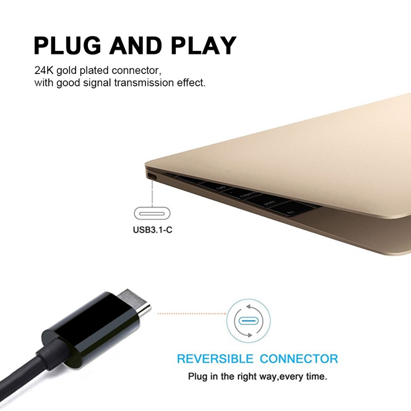 Type C to Displayport 8K 1.4 HD Video Cable Transmission