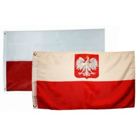 AES 3x5 3'x5' Wholesale Combo Poland Polish Polska Eagle Plain Flag Grommets Fade Resistant Double Stitched Premium Quality
