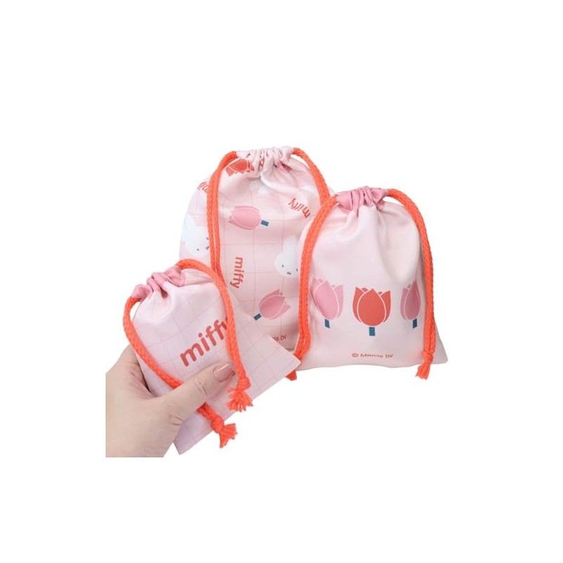 Miffy Strawberry & Tulip Drawstring Bag, Pink