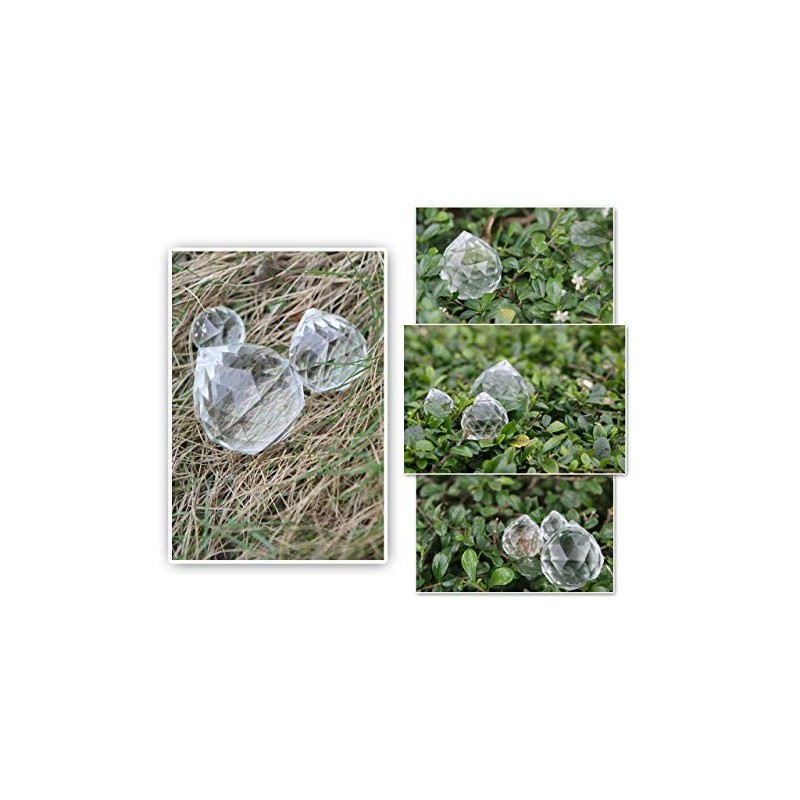 Boerni 3 Pcs Crystal Ball Set Includes 20/30/40mm Clear Faceted