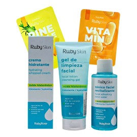 Skin Care Kit Rutina Diaria Ruby Rose Acido Hialuronico