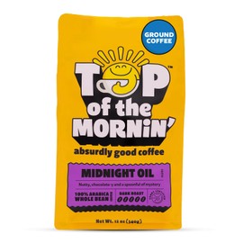 Top of the Mornin’ Ground Coffee by JackSepticEye, Ethically Sourced Specialty Grade Coffee with hints of Toffee, Nuttiness and Chocolate (12 Ounce, Midnight Oil)