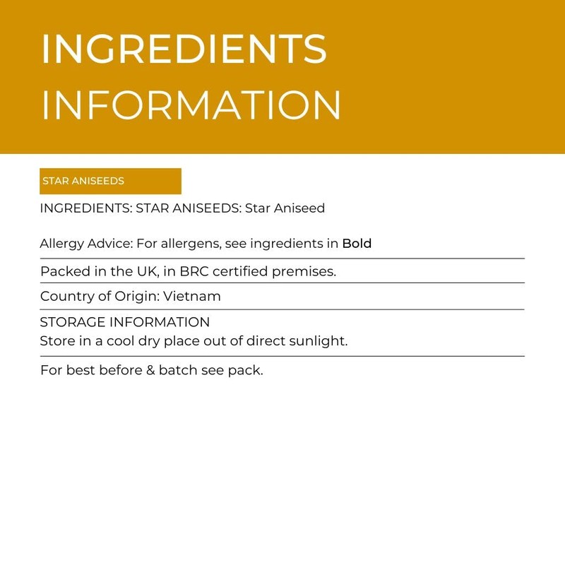 Hides Fine Foods - Star Aniseeds (Star Anise) 500g -