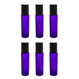 Cobalt Blue Glass Roll On 10ml (1/3oz) Bottles Glass Container Tubes Roll-On Bottles with Ball Tips for Homemade Lip Care Products, Aromatherapy Essential Oils, Perfumes (6 Pack)