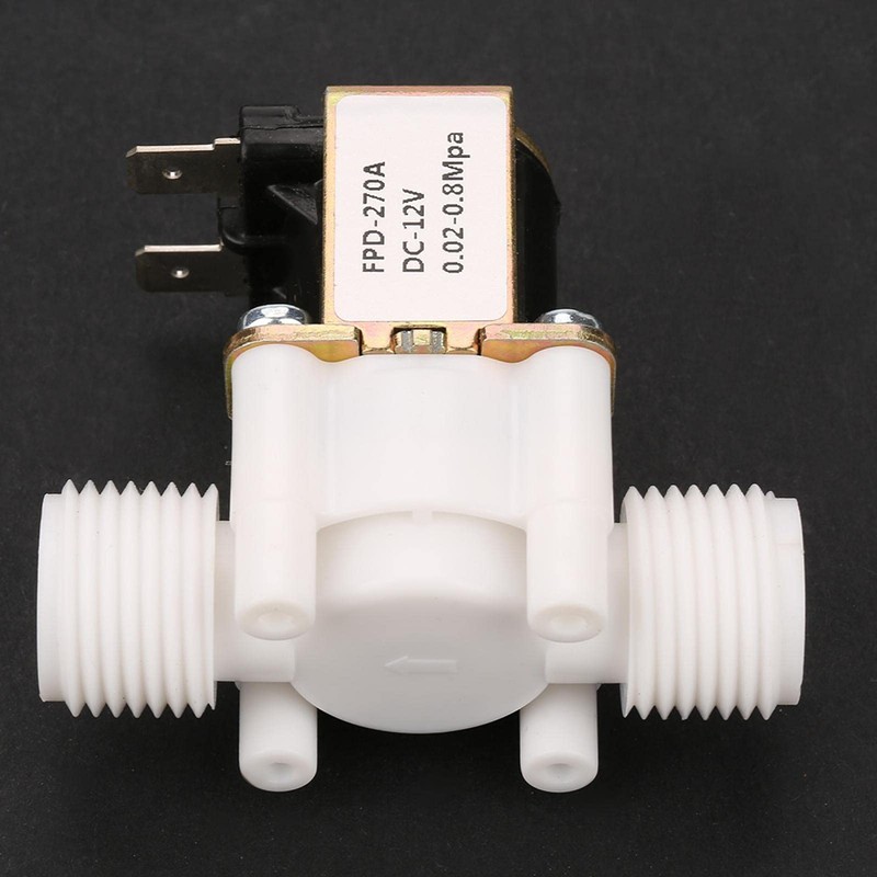 FPD-270A G1/2" NC Normally Closed Solenoid Water Valve, Plastic Solenoid